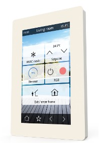 KNX Raumcontroller Mit Touchdisplay, 4 - 4.9", Mit Display, 4 Eingänge, Eingänge Für Temperatursensoren / Potenzialfrei, Gesten , Mit Handbedienung, serie VERSO, white, Ref. DW-VERSO-W