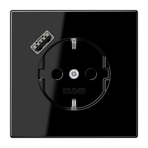 Enchufe SCHUKO® c USB-A LS negro