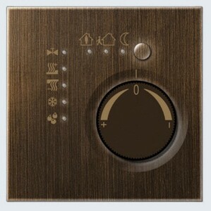 Room temperature controller with integrated push-button interface 4-gang  latón antk