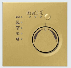 Room temperature controller with integrated push-button interface 4-gang  Messing classic